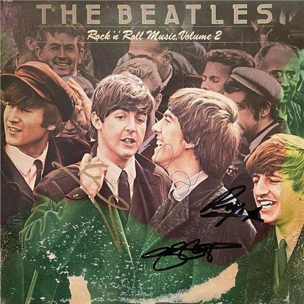 All 4 Beatles Signed  Rock 'n' Roll Music Volume. 2 Album Cover