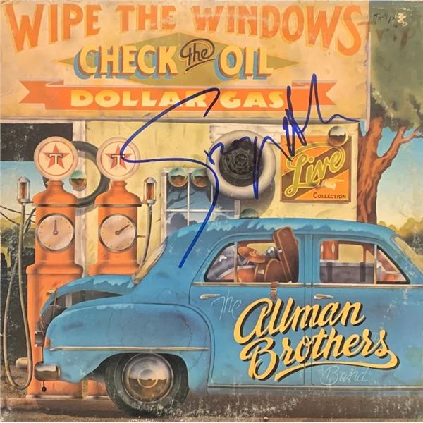 Signed Allman Brothers Wipe The Windows, Check The Oil Album Cover