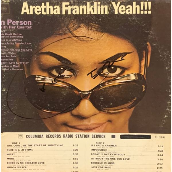 Signed Aretha Franklin Yeah! Album Cover