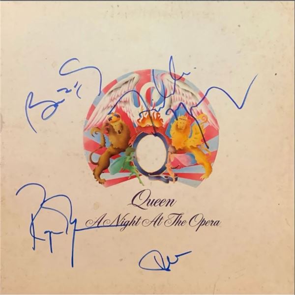 Signed Queen A Night At The Opera Album Cover