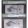 Image 2 : 2017, Maldives,a pair of 5 Rufiyaa, Prefix:A and Z (Replacement), both PMG 66EPQ