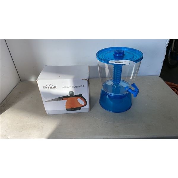 SIMBR STEAM CLEANER AND BLUE DRINK DISPENSER