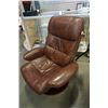 Image 2 : BROWN LEATHER SWIVEL RECLINER