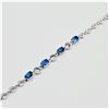 Image 2 : NEW STERLING SILVER 6MM X 4MM GENUINE APATITE (1.72CTS) & CZ BRACELET, W/A $755.00