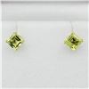 Image 1 : NEW 10KT. YELLOW GOLD 4MM X 4MM PERIDOT EARRINGS, 0.70CTS, W/A $605.00