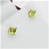 Image 3 : NEW 10KT. YELLOW GOLD 4MM X 4MM PERIDOT EARRINGS, 0.70CTS, W/A $605.00