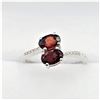 Image 2 : NEW STERLING SILVER 6MM X 4.25MM GENUINE GARNET RING, 0.82CTS, W/A $580.00, SIZE 7.25