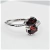 Image 4 : NEW STERLING SILVER 6MM X 4.25MM GENUINE GARNET RING, 0.82CTS, W/A $580.00, SIZE 7.25