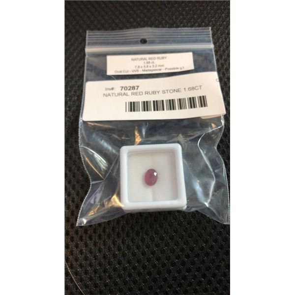 NATURAL RED RUBY STONE 1.68CT