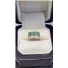 Image 2 : .925 SILVER STAMPED RING SIZE 6.5-7 WITH EMERALD