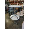 Image 1 : NEW PAIR OF 30" HIGH 28" DIAMETER CHROME LEG ROUND TABLES