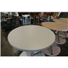 Image 2 : NEW PAIR OF 30" HIGH 28" DIAMETER CHROME LEG ROUND TABLES