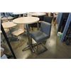 Image 1 : NEW CHROME BASE ROUND BAR HEIGHT TABLE WITH CHAIR,43" HIGH 28" DIAMETER