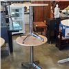 Image 1 : 2 NEW CHROME BASE  ROUND PUB/CAFE TABLES, 30" HIGH 28" DIAMETER