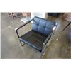 Image 2 : AS NEW BLACK LEATHER AND CHROME ARM CHAIR