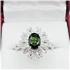 Image 1 : NEW STERLING SILVER 8.13MM X 5.78MM GENUINE CHROME DIOPSIDE (1.23CTS) & CZ RING, SIZE 7, W/A $945.00