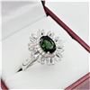 Image 2 : NEW STERLING SILVER 8.13MM X 5.78MM GENUINE CHROME DIOPSIDE (1.23CTS) & CZ RING, SIZE 7, W/A $945.00