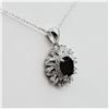 Image 1 : NEW STERLING SILVER 7.72MM X 6MM GENUINE CHROME DIOPSIDE (1.25CTS) & CZ PENDANT WITH STERLING CHAIN,