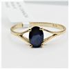 Image 1 : NEW 10KT. YELLOW GOLD 6.1MM X 4.3MM GENUINE SAPPHIRE RING, 0.62CTS OF SAPPHIRE, RETAIL $600.00, SIZE