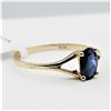 Image 2 : NEW 10KT. YELLOW GOLD 6.1MM X 4.3MM GENUINE SAPPHIRE RING, 0.62CTS OF SAPPHIRE, RETAIL $600.00, SIZE