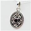 Image 3 : NEW STERLING SILVER 4MM X 4MM NATURAL RUBY PENDANT WITH STERLING CHAIN, RETAIL $150.00