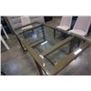 Image 8 : AS NEW MODERN GLASS  AND WALNUT TABLE W/ 6 ROZZINI LEATHER CHAIRS, RETAIL $3699