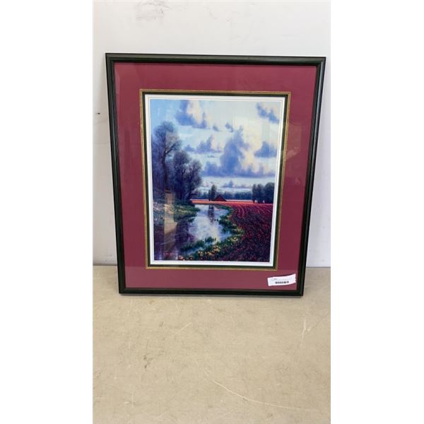 FRAMED R VAN BEEK PAINTING 28.5" X 24"