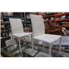 Image 1 : 2 WHITE ITALIAN LEATHER CHAIRS