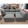 Image 1 : 4 Piece Fabric Upholstered Sofa + Ottoman