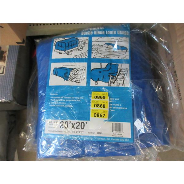 New 20' x 20' All Purpose Blue Poly Tarp