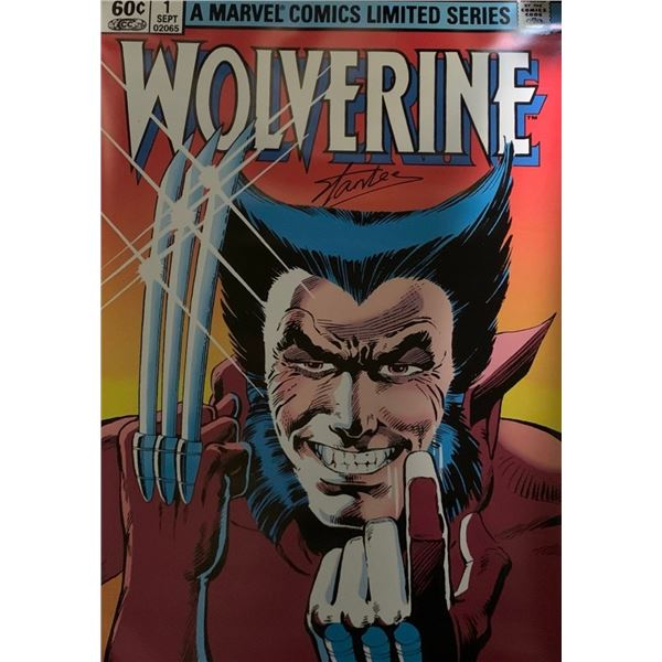 Stan Lee Rare Signed Marvel Comics: Wolverine #1 Poster