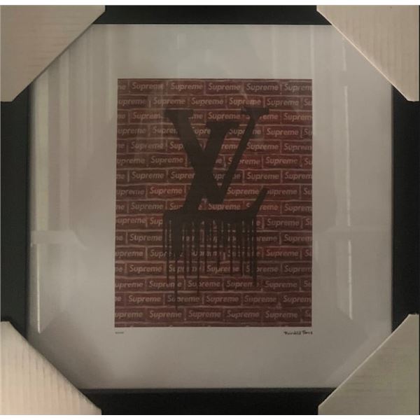 Limited Edition Framed Louis Vuitton x Supreme Brick Wall