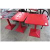 Image 1 : 3-Metal 2-Top Red Patio Tables - 3 X $