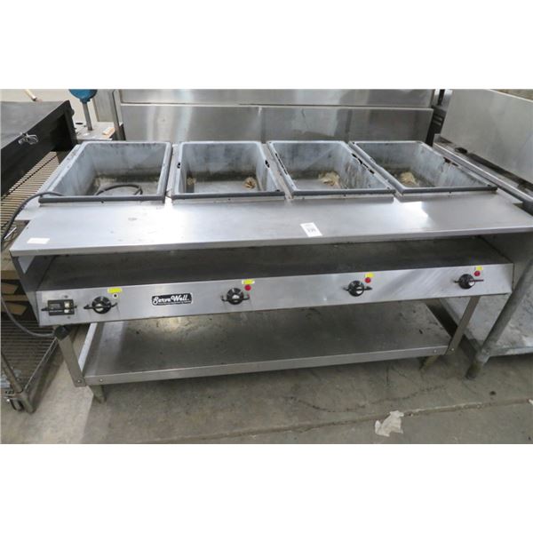 Serve Well Electric 4-Comp Steam Table w/Undershelf