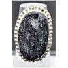 Image 1 : #56-NATURAL BLACK TOURMALINE (RAW) RING SIZE 6.25