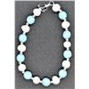 Image 1 : #288-FRESH WATER PEARL& BLUE TOURQOISE BRACELET