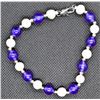 Image 1 : #300-NATURAL  AMETHYST & FRESH WATER PEARL BRACELE