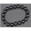 Image 1 : #77-NATURAL BLACK OBSIDAN BEAD BRACELET 10MM/7.5"