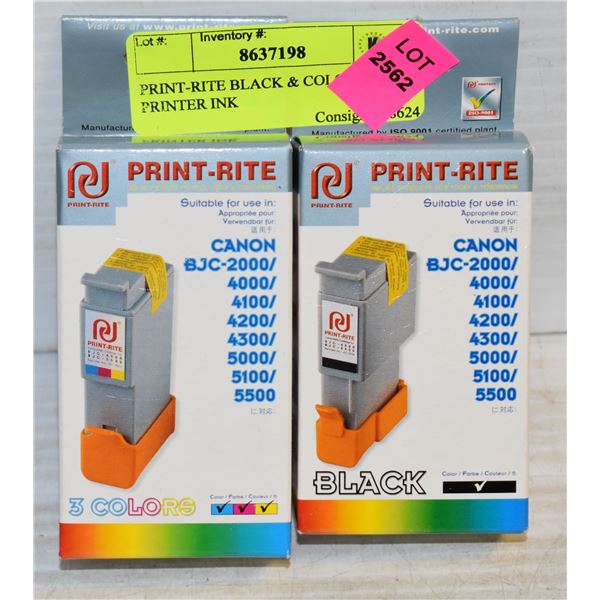 PRINT-RITE BLACK & COLOR CANON PRINTER INK