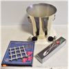 Image 1 : SILVER COLOURED ICE BUCKET, TRIVET, PIN CUSHIONS,