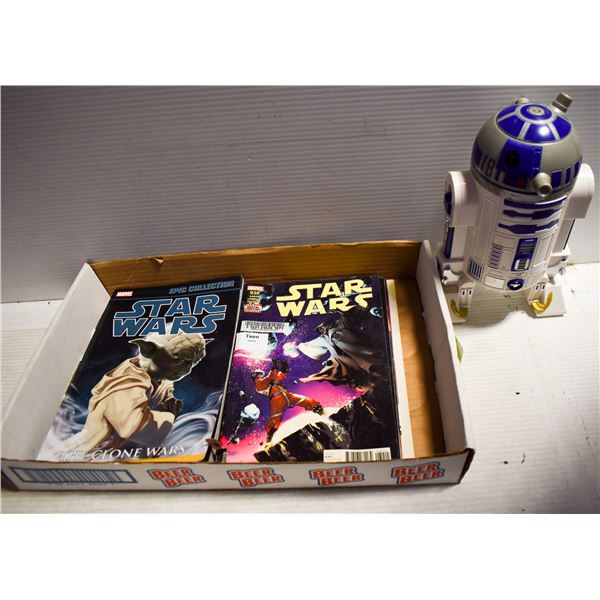 R2D2 TALKING FIGURE & MARVEL STAR WARS BOOKS