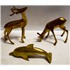Image 1 : BRASS SET OF DEER & DOLPHIN ALL TOGETHER