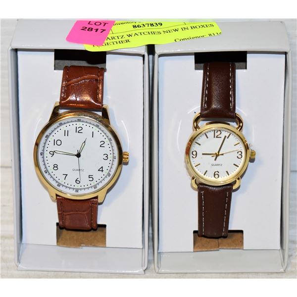 2 QUARTZ WATCHES NEW IN BOXES TOGETHER