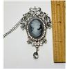 Image 1 : 17)  VINTAGE STYLE SILVER TONE WITH CRYSTALS ,