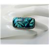 Image 1 : 13)  RECTANGULAR SHAPED COPPER & TURQUOISE