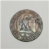 Image 2 : 5)  FRENCH 1857 B NAPOLEON III 5 CENTIME COIN,