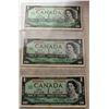 Image 1 : 1967 CANADIAN $1 BILLS- (3) CONSECUTIVE SERIAL