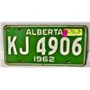 Image 1 : 1962 VINTAGE ALBERTA LICENSE PLATE