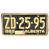 Image 1 : 1969 VINTAGE ALBERTA LICENSE PLATE