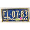 Image 1 : 1970 VINTAGE ALBERTA LICENSE PLATE